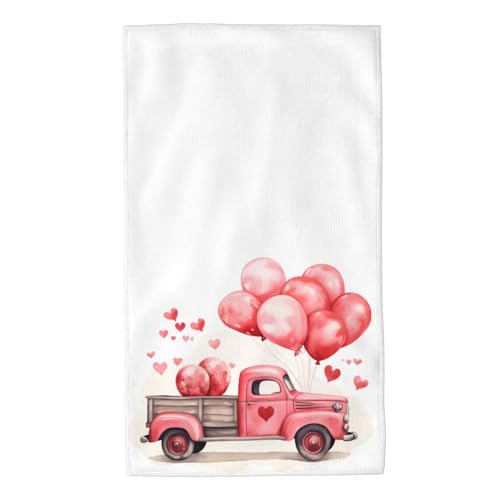 Mount Hour Balloon Love Heart Hand Towels, Red Turck Face Towel Soft Guest Towel Portable Kitchen Tea Dish Towels Washcloths Bathroom Decor Housewarming Gifts 15.7