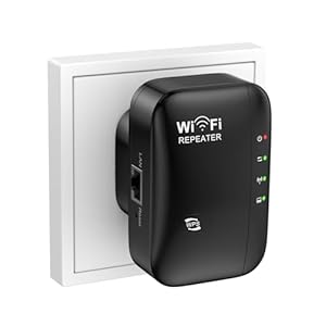 WLAN Verstärker, WLAN Repeater 300 Mbit/s 2.4 GHz, WiFi Verstärker mit Repeater/AP Modus, WiFi Extender Booster mit Ethernet-Anschlus, Internet Verstärker bis zu 5000 sq.ft und Allen W-LAN Geräten