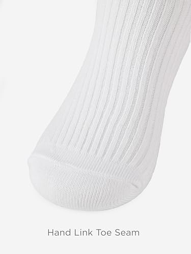 Image of COTTON DAY Kids Girls Unisex Knee High School Dress Socks Seamless Toe 3 Pack Black White Gray Navy Blue