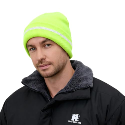 MELASA Fleece Lined Warm Winter Hat, High Visible...
