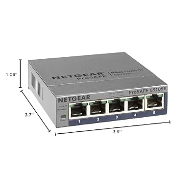NETGEAR 5-Port Gigabit Ethernet Easy Smart Managed Switch (GS105Ev2) - Managed, Desktop or Wall Mount