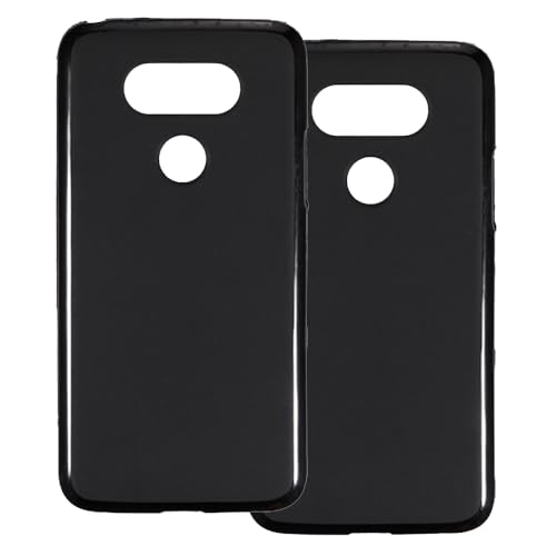UOGNADGD 2-Pack TPU Case Compatible with LG G5 Phone Cover - Shockproof Flexible Protective Accessories with Precise Cutouts (Black)
