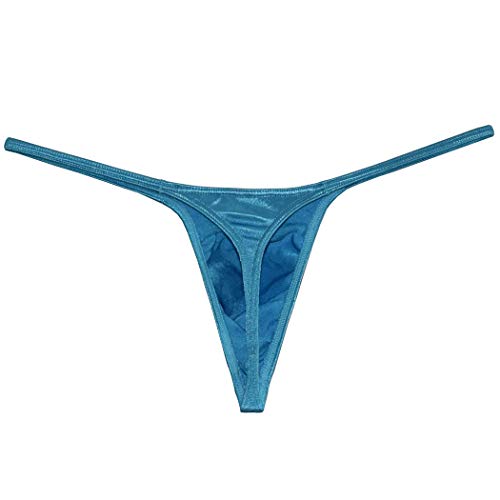 Men's Swim Thong Slim Pouch G-String Bikini Shiny T-back3