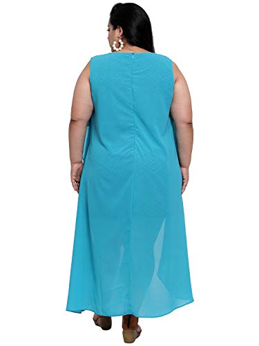 Image of Flambeur Women's Georgette Fit and Flare Knee-Length Casual Dress