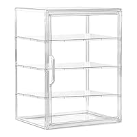 Pastry Display Case, 4-Tier Bakery Display Bins, Transparente Acryl Vitrine, Countertop Cabinet Box with Door for Bread Dessert Cookie Baking, 40x30x25cm