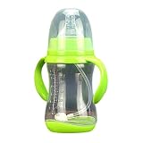 Kaffeetassen Breitkaliber PP Babyflasche mit Drop Blähungen Kunststoff Babyflasche 240ML (B, One Size)