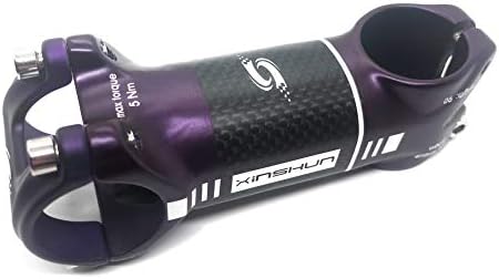 Apple&Orange Purple Aluminium Alloy with Carbon Fiber Coated 6 Degree Bike Stem for Mountain Bike Road Bike 31.8mm * 28.6mm Stem Length 3.55 in