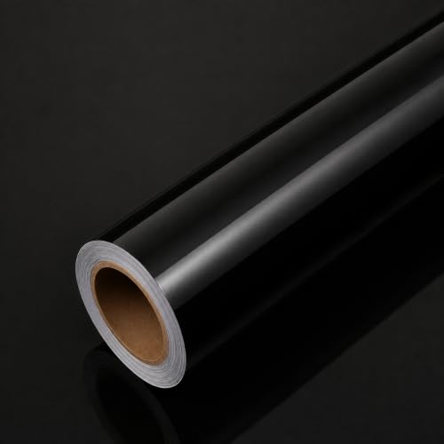 Image of HOME13 Black Wallpaper Peel and Stick Black Contact Paper Self Adhesive Removable for Cabinets Bedroom Drawer Liner Table and Door Decoration(20x150 Inch)