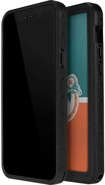 Miniatura 2 de Skinit Funda impermeable compatible con iPhone 14 Pro Max, diseño vintage de Miami Dolphins con licencia oficial de la NFL