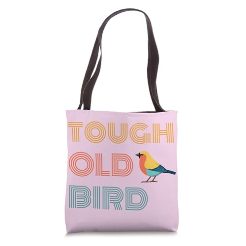 Vintage Tough Old Bird with Retro Style Finch Tote...