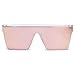 SOJOS Square Big Sunglasses Women Thick Frame Flat Top Mirrored Sunnies Shades Goggle Siamese Lens SJ2117 with Crystal Frame/Pink Mirrored Lens