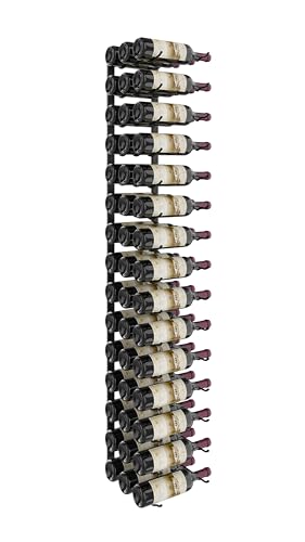 W Series Luxe Wine Rack 5 Wall Mounted Metal Bottle Storage, Stylish Modern Wine Storage with Label-Forward Design (45 Bottles, Matte Black)