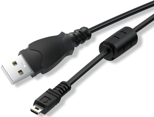 LEAGY USB-A to Mini-B 8-Pin USB 2.0 Fast Charge Transfer Cable with Silver-Plated Plug and Anti-jamming Ferrite Magnetic Ring, 3 Feet, Black