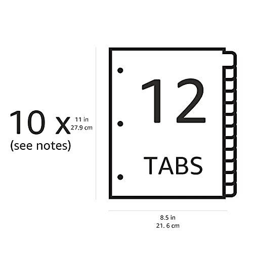 Amazon Basics Ready Index Monthly Paper Tab Dividers, 12-Tab, 10-Pack, Multicolor by Amazon Basics - Image 5