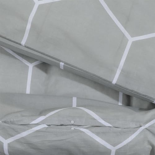Iiaky DU Vet Cover Set Grey 260x240 cm Cotton-Bedding DU Vet Cover,Soft Microfibre Polyester,Bedding Quilt Cover Set,with Pillow cases - Image 4