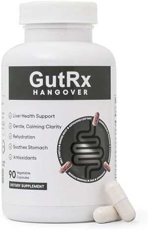 GutRx Recovery Support Supplement – Digestive & Nervous System Support with Milk Thistle, NAC, Magnesium & B Vitamins, 30 Servings