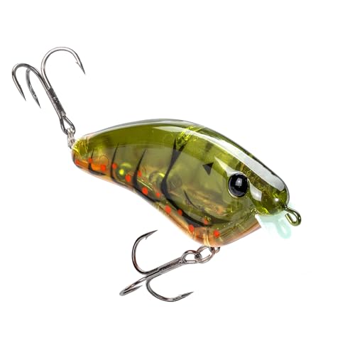 Strike King Hardliner Lure, Flat-Sided Crankbait, Phantom Green Craw