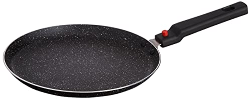 Amazon Brand - Solimo Aluminium Non-Stick Dosa Tawa with Detachable Handle| Granite Finish | Induction Base | Pfoa Free | High Temperature Resistant Exterior Coating | 25 Cm | Black (B0BZW57V83) Amazon Price History, Amazon Price Tracker