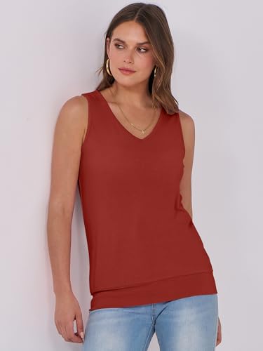 Image of ANRABESS Women Tank Tops Summer V Neck Sleeveless Casual Loose Fit Cute Cami Basic T Shirts Solid Tees 2026 Trendy Outfits
