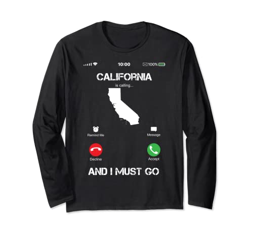 California are calling and i must go tee gift funny Manga Larga