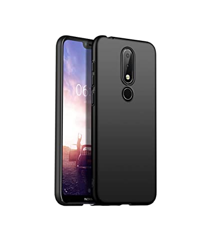 Image of Mobile Back Cover Case for Nokia 6.1 Plus (Silicone Case|CameraProtection|Black SC1510)