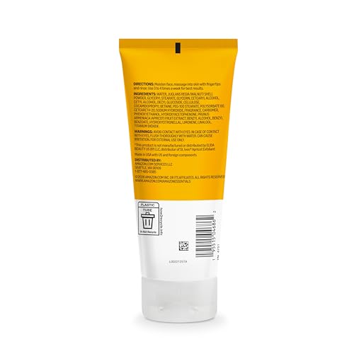 Image of Amazon Essentials Exfoliating Apricot Face Scrub, Facial Cleanser, 6 Fluid Ounce