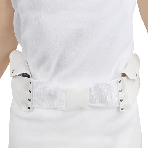 Ihram Belt for Men Hajj Umrah Adjustable Hajj Belt with Front Pockets PU Ihram Money Belt Waist Packs Anti Theft for Hajj Umrah, Fits Up to 50” Waist, White4
