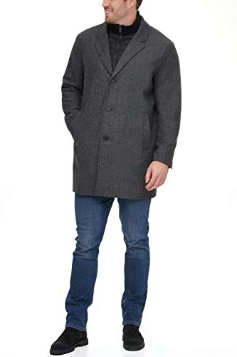 Dockers Men's Henry Wool Blend Top Coat (Regular and Big & Tall Sizes) , Charcoal Herringbone, Medium - image 6
