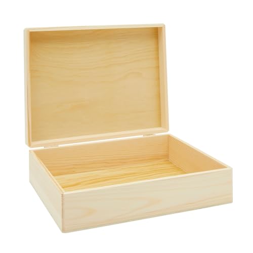 Bright Creations Unfinished Wooden Jewelry and DIY Crafts Storage Box (9 x 12 x 3.3 In Wooden Box)