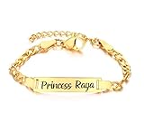 14ct Gold Filled Baby Bracelet Custom Engraved Charm Baby Bracelet-Engraved Name Bracelet- 14ct Gold Filled Baby Bracelet, Gold Plated Dainty baby bracelet (Gold)