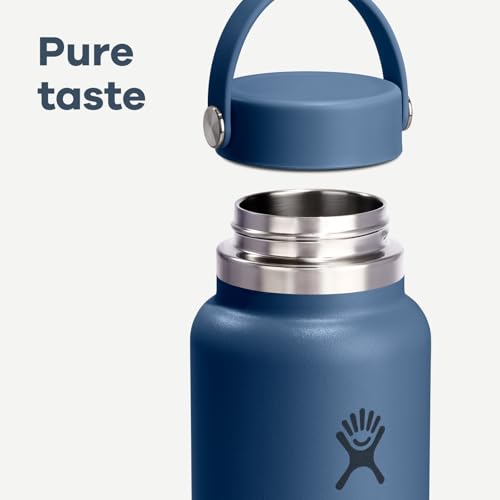 Image of Hydro Flask Water Bottle - Insulated Stainless Steel - Wide Mouth Flex Lid, Non Spill, Leakproof and Refillable in 40 Oz Harbor Blue