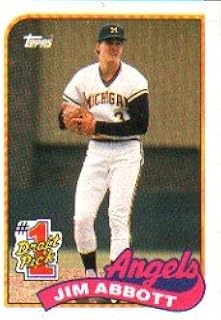 1989 Topps Jim Abbott Rookie Baseball Card #573 - Shipped In Protective Display Case!