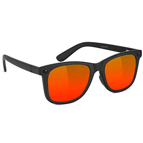 Mikemo Premium Polarized Sunglasses Matte Black/Red Mirror