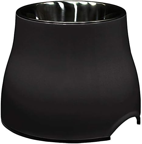 Dogit Elevated Dog Bowl, Stainless Steel Dog Food and Water Bowl for Large Dogs, Black, 73752