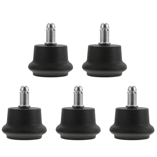 Healifty 5pcs Solid Swivel Chair Wheels Replacement for Office Furniture Smooth Rolling Hardwood Tile Carpet Easy Install Caster