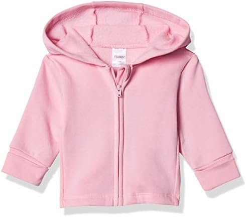 Hanes Baby Zip, Ultimate Zippin Soft Fleece Hoodie for Boys & Girls, Precious Pink/Pink Freeze, 12-18 Months