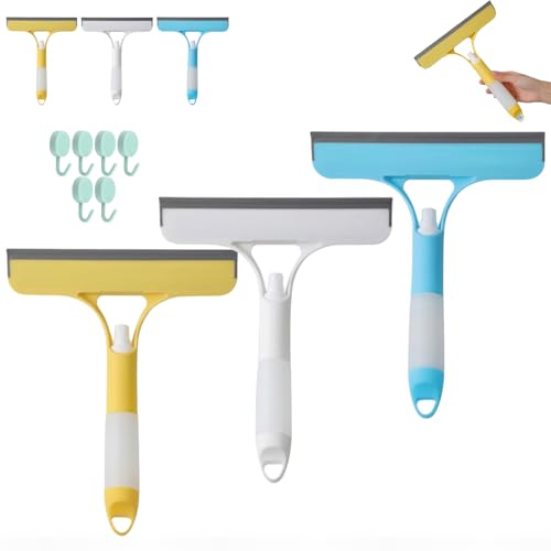 Xanthelle Duschabzieher, 3 en 1 Limpiador de Ventanas con Spray, escobilla y fregador, Limpiador para Suelo y Ducha, Limpiador para Vidrio, Azulejos y recogedor de Agua