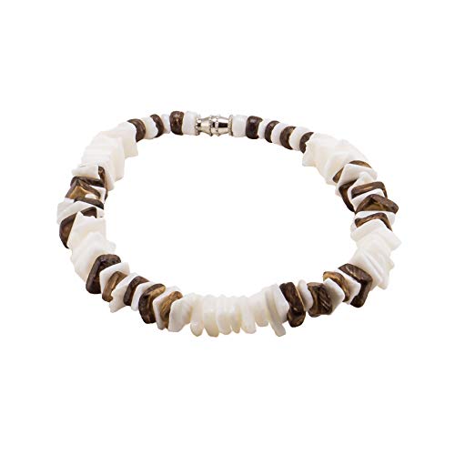 BlueRica 2 Piece Set ~ Puka Chip Shells & Brown Coconut Chips Necklace & Anklet3