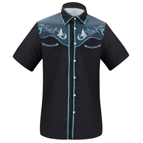 Camisa de manga corta con solapa para hombre, informal, holgada, estampada, de manga larga, para entrenamiento, azul claro, 3XL