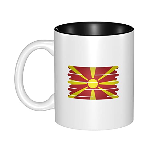 Tasse À Café 330Ml Vecteur De Drapeau De La Macédoine du Nord Mug Tasse Rigolo Mug Design Vintage Cup pour Valentin, Frère, Cadeau