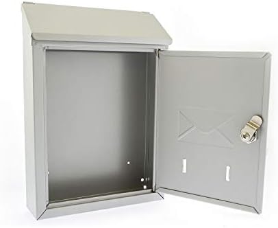 Sterling MB09S Burg Wächter Avon Rear Entry Wall Mounted Galvanised Steel Lockable Weatherproof Post Box - Silver - 21x30x7cm