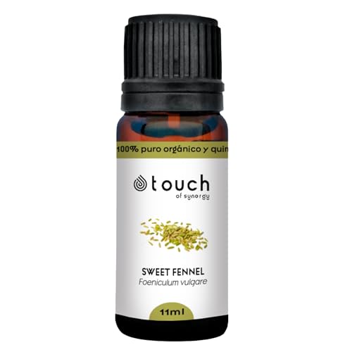 TOUCH OF SYNERGY   Aceite Esencial de Hinojo Dulce (Foeniculum vulgare) 100% Puro, Orgánico, Quimiotipado | Digestivo, Antiinflamatorio, Detox Natural, Terapéutico | 10mL
