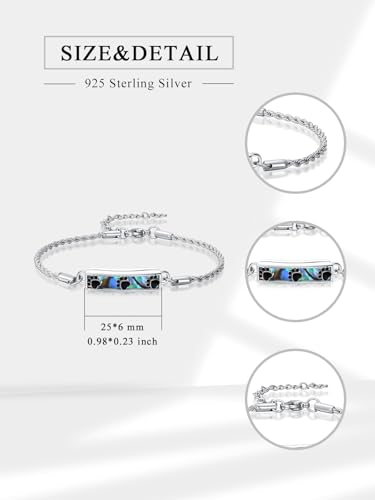 Urn Bracelet for Ashes for Women 925 Sterling Silver Cremation Jewelry Abalone Shell Memorial Keepsake Locket Bracelet for Women Men Human Pet Ashes2
