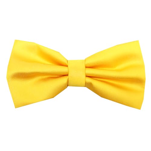 Image of Tie Studio Mens Formal Solid Bow tie | Satin | Microfiber | Standard Size | Premium fabric | Superior Clip Hold | Packaging - Box | Colour - Black Bow Tie (Set of 1)