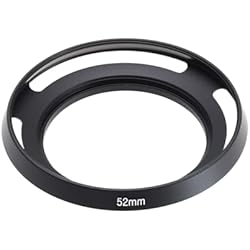 Canon T100 Lentes Compatibles Parasol de lente 52 mm compatible con FUJINON XC15-45 mm F3.5-5.6 OIS PZ lente compatible con Fuji Fujifilm X-A5 X-T100, agujero transparente 49 mm, negro
