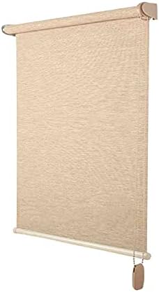 GUOWEI Chinese Style Light Filtering Roller Shade, Imitation Linen Fabric Decorative Blinds, Used for Tea Room UV Protection Window Drapes, Customizable (Color : A, Size : 80(W) x200(H) cm)
