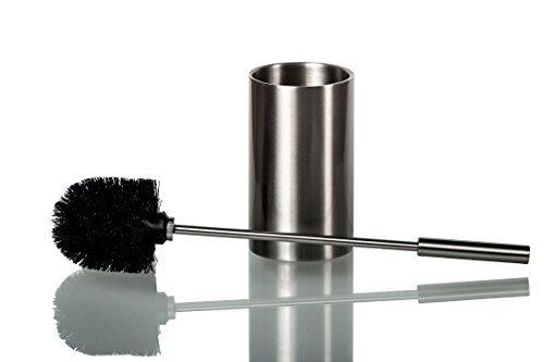 Deluxe Toilet Brush with Holder, Stainless Steel Toilet Bowl Brush, Rust-Resistant Fingerprint Resistant