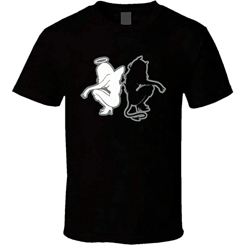 Short Sleeve KINGM Angel Devil Cool T Camicie e T-Shirt(Medium)