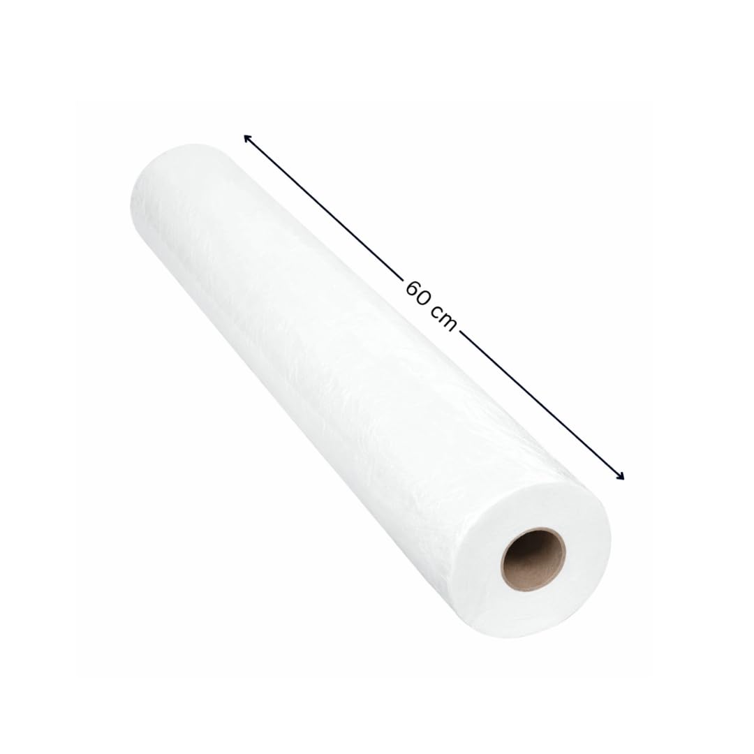 Enpack Liegerolle 6 Stück 2-lagig in aus Zellstoff - Liegenbezug Ärztekrepp 59 cm x 50m - Bezug für Kosmetikliege, Ärzte- & Massageliege - Bezug für Liegenauflage - Abdeckpapier Rolle - Liege Auflage