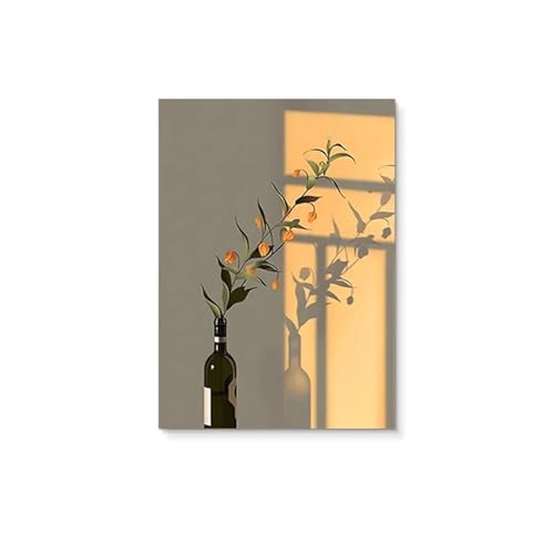 HUANTY Stampe su tela per pareti Moderna Arte Murale Retrò Romantica Rosa Sole Dipinto A Olio Senza Cornice Tela Stampata Poster Casa Applicabile(30x40cm)